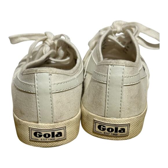 Gola Coaster Canvas Sneakers Women's Size 6 White Minimalist Low Top Trainers - Picture 5 of 8